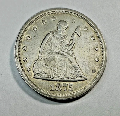 1875-S Twenty Cent Piece, Scarcer To Find This Nice, Choice AU+ 902 - Image 1 of 2