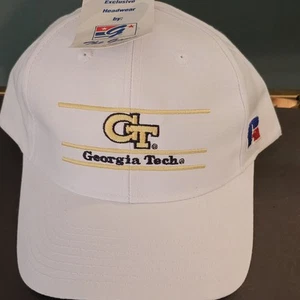 Vintage Georgia Tech Yellow Jackets Hat The Game 3 Bar White 90s Snapback NWT - Picture 1 of 8