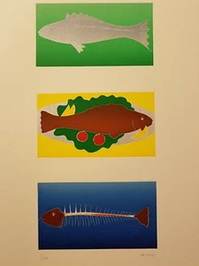 Plato de pescado especial de Thom De Jong (artista holandés de los años 70 80 de Nueva York) comer comer - Imagen 1 de 6