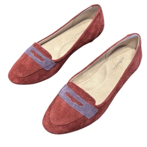 G.H. Bass & Co Nina Maroon Suede Flats Women’s US 9 M - Picture 1 of 8