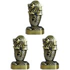 3 Pc Merlion Figurine Desktop Ornament Crafts Decoration for Home Travel Gift