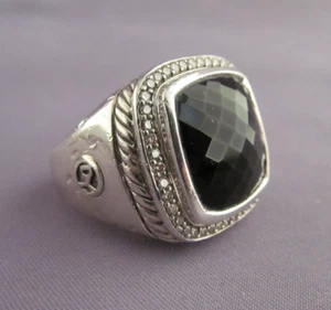 AUTÉNTICO ANILLO ENORME DY DAVID YURMAN ALBION 18K 750 Y FACETA ESTERLINA ÓNIX TALLA 7 - Imagen 1 de 14