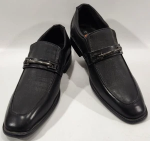 Zapatos de vestir Marco Vitale para hombre negros talla 7,5 punta cuadrada cuero sin cordones - Imagen 1 de 12
