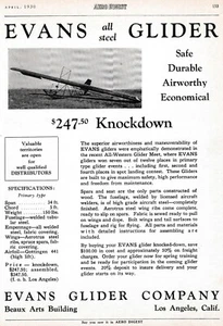 1930 Evans Glider Aircraft Ad 5/2/2025f - Picture 1 of 1