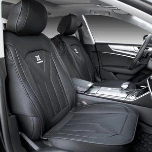 SUV Sedan Car Seat Covers Front Seats, Luxury Nappa Leather Black Fits Most - Picture 1 of 8