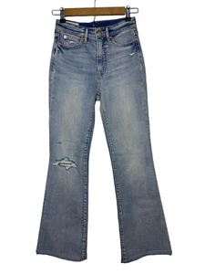 GAP Womens 24 00 Jeans 70s Flare High Rise Distressed 30” Inseam Light Wash - Picture 1 of 8