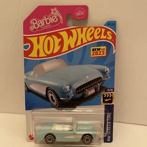 2023 HOT WHEELS #183 hw Screen Time 9/10 BARBIE 1956 CORVETTE Blue New - Picture 1 of 10