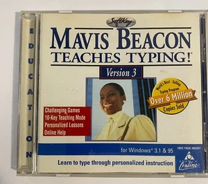 SOFTKEY MAVIS BEACON TEACHES TYPING! VERSION 3 WINDOWS* 3.1 & 95 +CASE - Picture 1 of 1