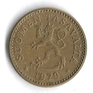 1979 Finland 10 Pennia World Coin - Mintage 13,072,000 - KM# 46 - Picture 1 of 2