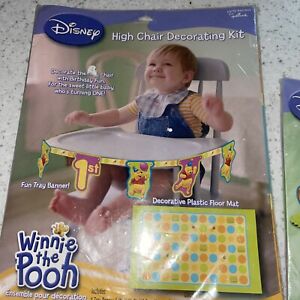Vtg Winnie The Pooh Hallmark Themed Kids First Birthday Highchair Kit Birthday +