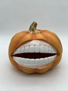 Jack O Laterne Kürbis 7" groß schwarz leuchtende Zähne - Bild 1 von 1