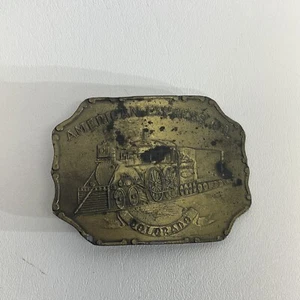 Lewis Belt Buckle Brass American Express Co. Colorado Vintage Chicago - Picture 1 of 5