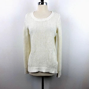 Rue 21 White Long Sleeve Loose Knit Pullover Sweater Top Scoop Neck Med Layering - Picture 1 of 7