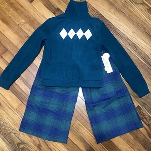NWT Kensie Girl Green Plaid Pants Turtleneck Sweater Outfit Set Girls Size 14 - Picture 1 of 7