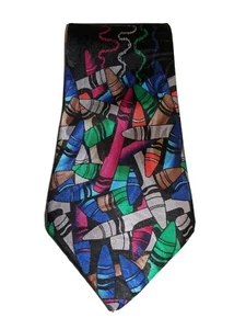 Steven Harris tie handmade necktie crayon Design Art Teacher Education Colorful - Picture 1 of 7