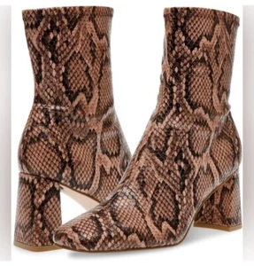 STEVE MADDEN Women’s Harli Snakeskin Faux Leather Ankle Boots NEW 90’s Sz 7.5 - Picture 1 of 10