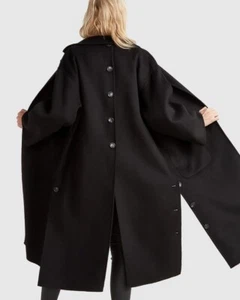 Cappotto Belle & Bloom nero con orlo spacco largo sveglio - L - Foto 1 di 4