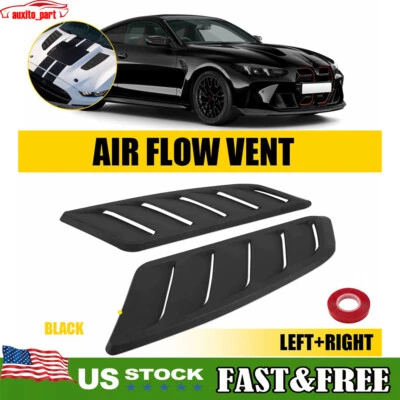 Black Car Front Hood Air Vent Cover Decor Trim For Ford Mustang - Image 1 of 4