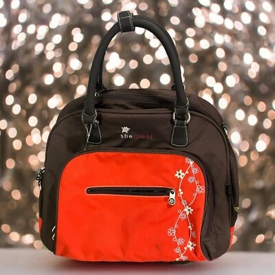Sherpani Rolling Carry-On Travel Overnight Wheeled Bag Brown Orange Floral - Image 1 of 4