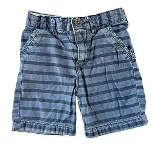 Pantaloncini corti Oshkosh bambino taglia 24M ragazzo blu a righe casual denim 100% cotone - Foto 1 di 8