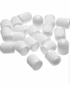 12x White Plastic Tyre Tire Alloy Wheel Dust Valve Caps Universal Car Bike Cycle - Picture 1 of 3