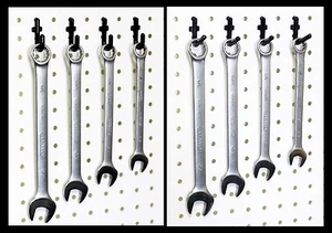WallPeg Flex-Lock J & L Peg Hooks for 1/4" Pegboard - Lot 100 - Black or White  - Picture 1 of 10