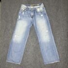 BKE Buckle Marshall Jeans Mens 36x32 Regular Straight Relaxed Fit Distressed