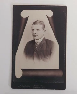 Antique Cabinet Card Photograph Handsome Young Man in Suit Portland NB - Picture 1 of 3