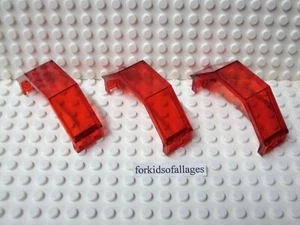 LEGO 2466 (3 pcs) Panel 3x2x6 Angled Dome Trans Red 1989 Space Police 6955 6986 - Picture 1 of 3