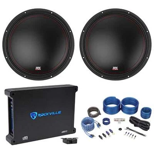 (2) MTX 3512-04 12" 1000w SVC 4-ohm Car Audio Subwoofers+Mono Amplifier+Amp Kit - Picture 1 of 11