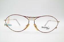 Vintage Happy Life 2995 Wine Red Gold Oval Glasses Eyeglass Frame Eyeglasses NOS