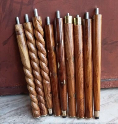 Handmade Set Of 3 Wood Walking Stick Only For Handle 3 fold (Only wooden shaft) - Image 1 of 4