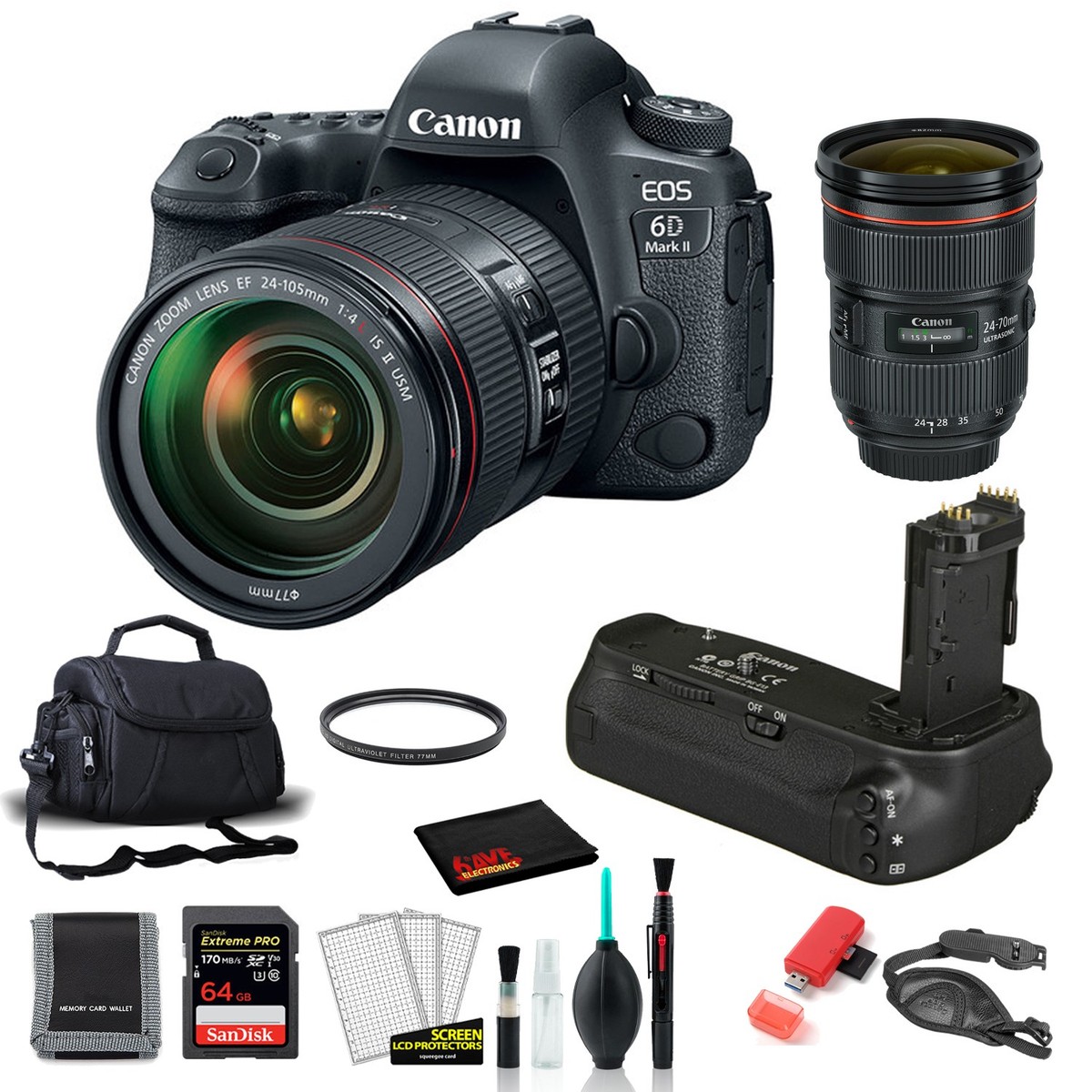 Canon EOS 6D + 24-105mm+50mmレンズセット Amazon.com : Canon EOS 6D EF24-105mm is STM Kit Black