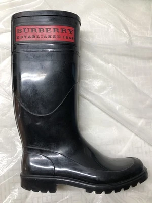 Botas de lluvia de goma para mujer Burberry EU 35 / US 4.5 - estampado a cuadros negro Italia M Foto 1 de 4