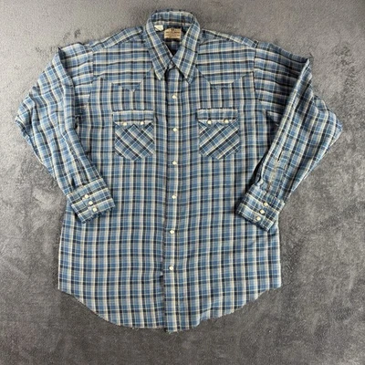 Camisa DEE-CEE Western Wear Vintage Para Hombre Talla LG 16.5-34 Perla A Presión Cuadros EE. UU. Foto 1 de 4