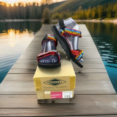 ✅Sandalias Merrell Katmandu II Juveniles 3 Senderismo Tirantes Multicolor Gancho y Lazo Planas Foto 1 de 4