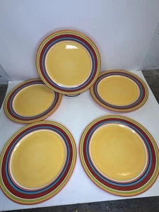 Pier 1 RAYAS DE VERANO Ironstone 10,75”. Platos de cena. Juego de cinco - Imagen 1 de 19