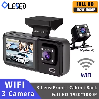 Dash Cam WiFi 3 Canali Full HD 1080P DVR Auto + Telecamera Retro e SD 128GB 24h - Immagine 1 di 4