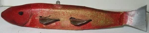 Señuelo de pesca en hielo de madera con peso de hormigas rojo con ojos pintados sin firmar - Imagen 1 de 14