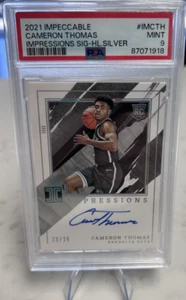 21-22 Panini Impeccable Impressions Signatures Cameron Thomas /25 RC Auto PSA 9 - Picture 1 of 2