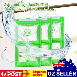20Pcs Dehumidifier Bag Moisture Absorber Hanging Wardrobe Drying Anti-mold VIC - Picture 1 of 10