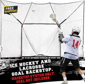 Shag Stop, Lacrosse Goal and Ice Hockey Backstop Net, Durable Lacrosse Backstop - Picture 1 of 12
