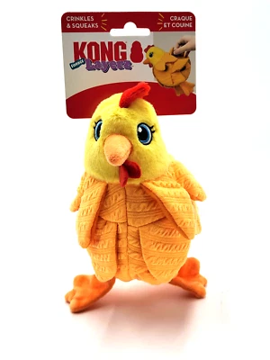 Kong Layerz Forage Hen Md Chirriante Crinkley Treat Peluche Juguete para Perro 7" Foto 1 de 4
