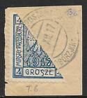 Poland/Prezdborz Stamps 1917 Mi 1 Bisected On Fragment  Canc  Vf