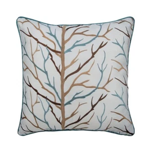 Decorative Cushion Cover Blue 16"x16", Sofa Decor Silk - Winter Love Tree - Picture 1 of 3