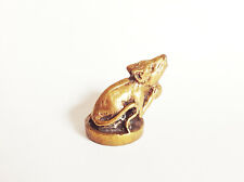 Gold Rat Mouse Musika Figurine Rich Hold Gold Bar Money More Brass Decor Gift