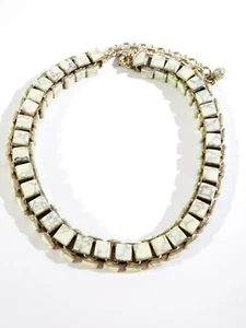 J.Crew Womens CREAM Gold Howlite Steel Box Bubble LINK Necklace NWOT 240 - Picture 1 of 6