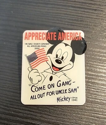 DISNEY PIN 2002 Cast Member Picnic Appreciate America Mickey LE 2500 PP #13470 - Image 1 of 2