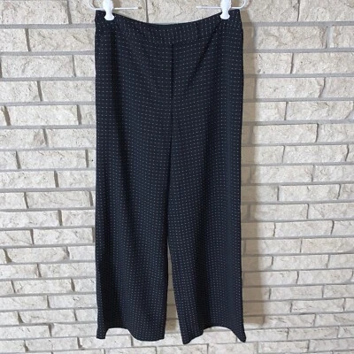 Pantalones/pantalones de pierna ancha Argyle Swiss Dot negros/blancos Spiegel de colección para mujer talla 8 Foto 1 de 4