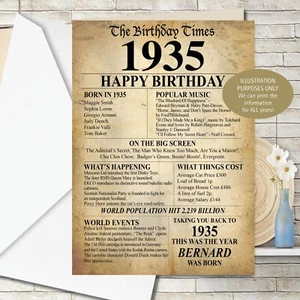 Tarjeta de felicitación de cumpleaños personalizada 1933 90 edición atrás hito -140 - Imagen 1 de 4